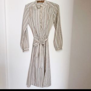 Vintage 70’s striped cream day dress S/M